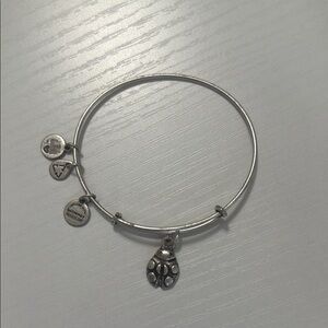 Alex and Ani Silver Ladybug Charm Bracelet